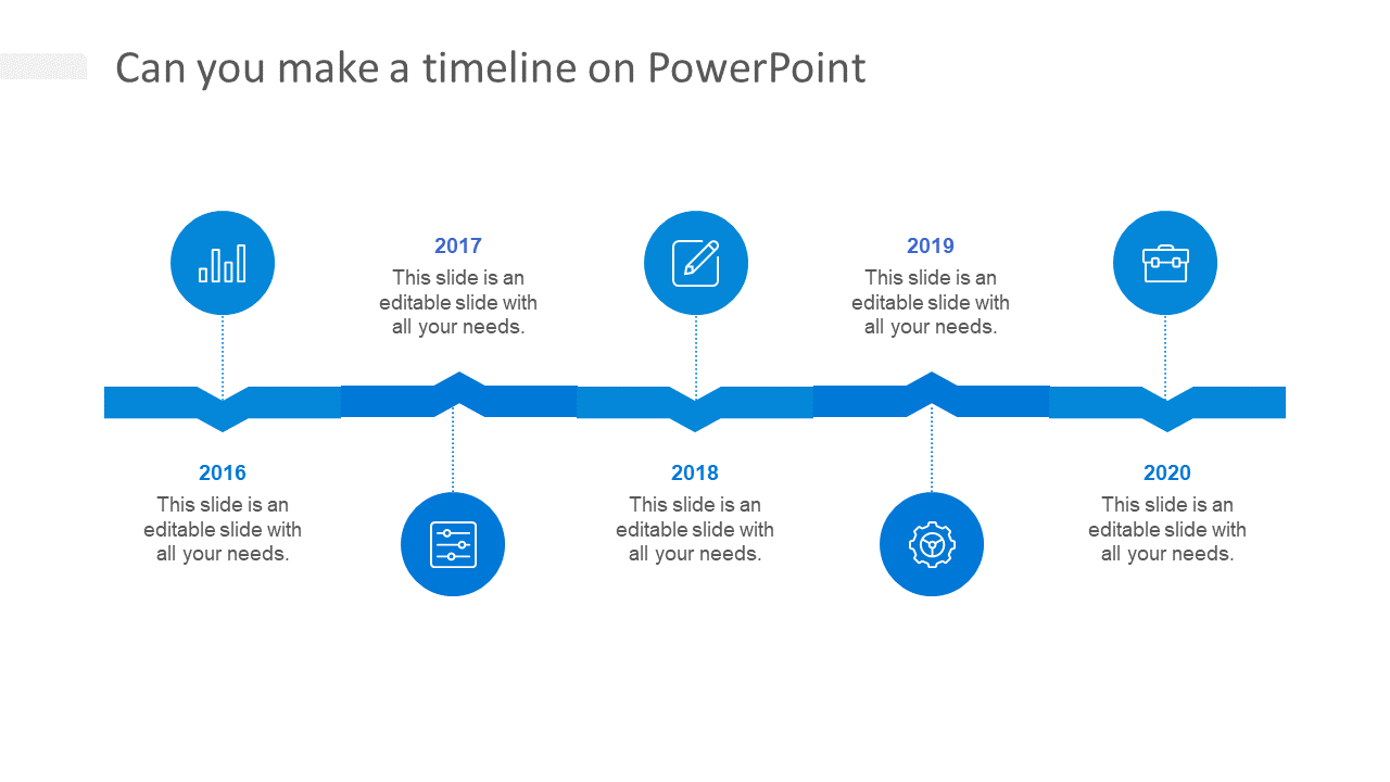 can you make a timeline on powerpoint-blue